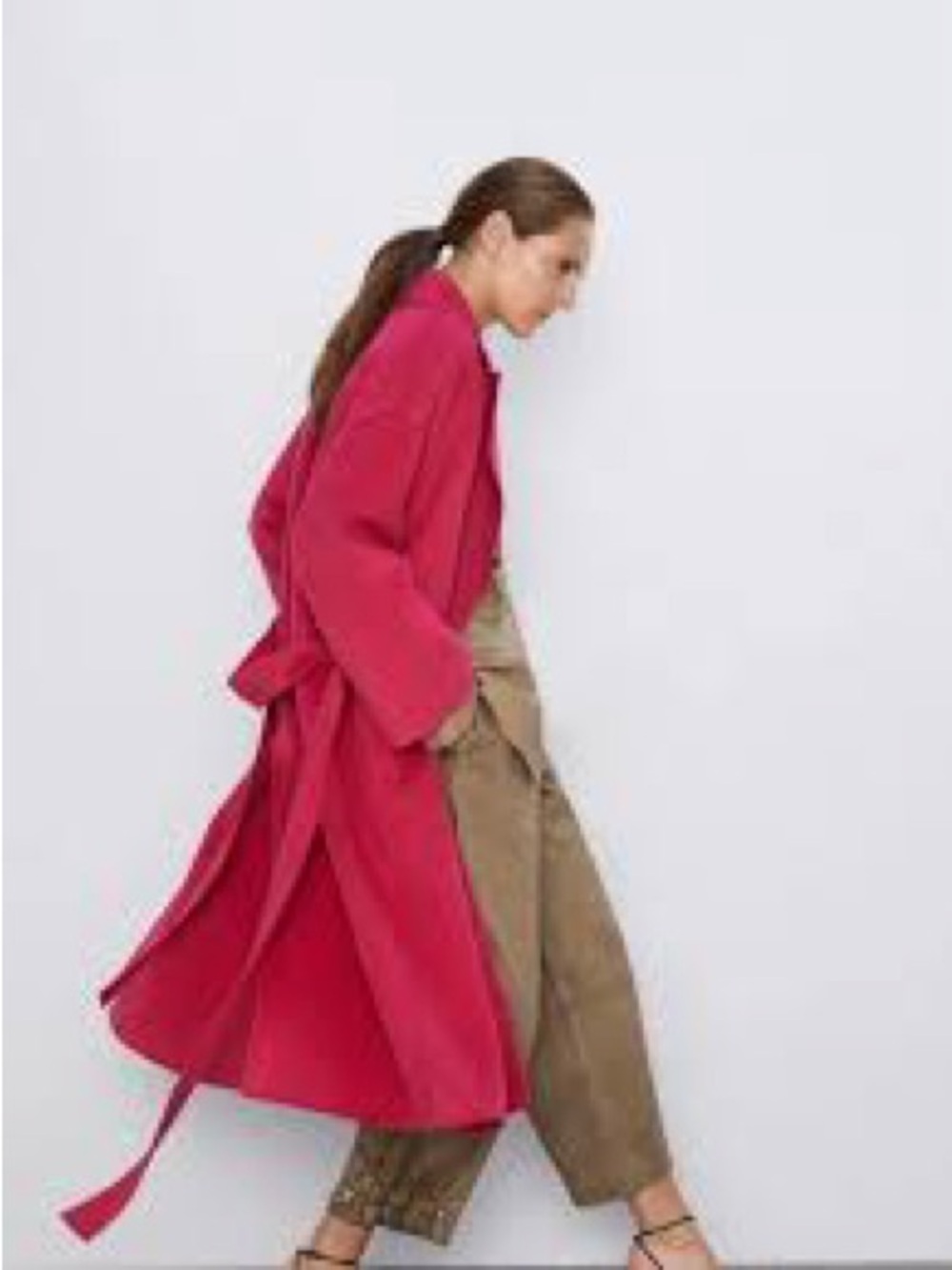 Zara fuchsia Hot Pink wool Coat - Picture 3 of 6